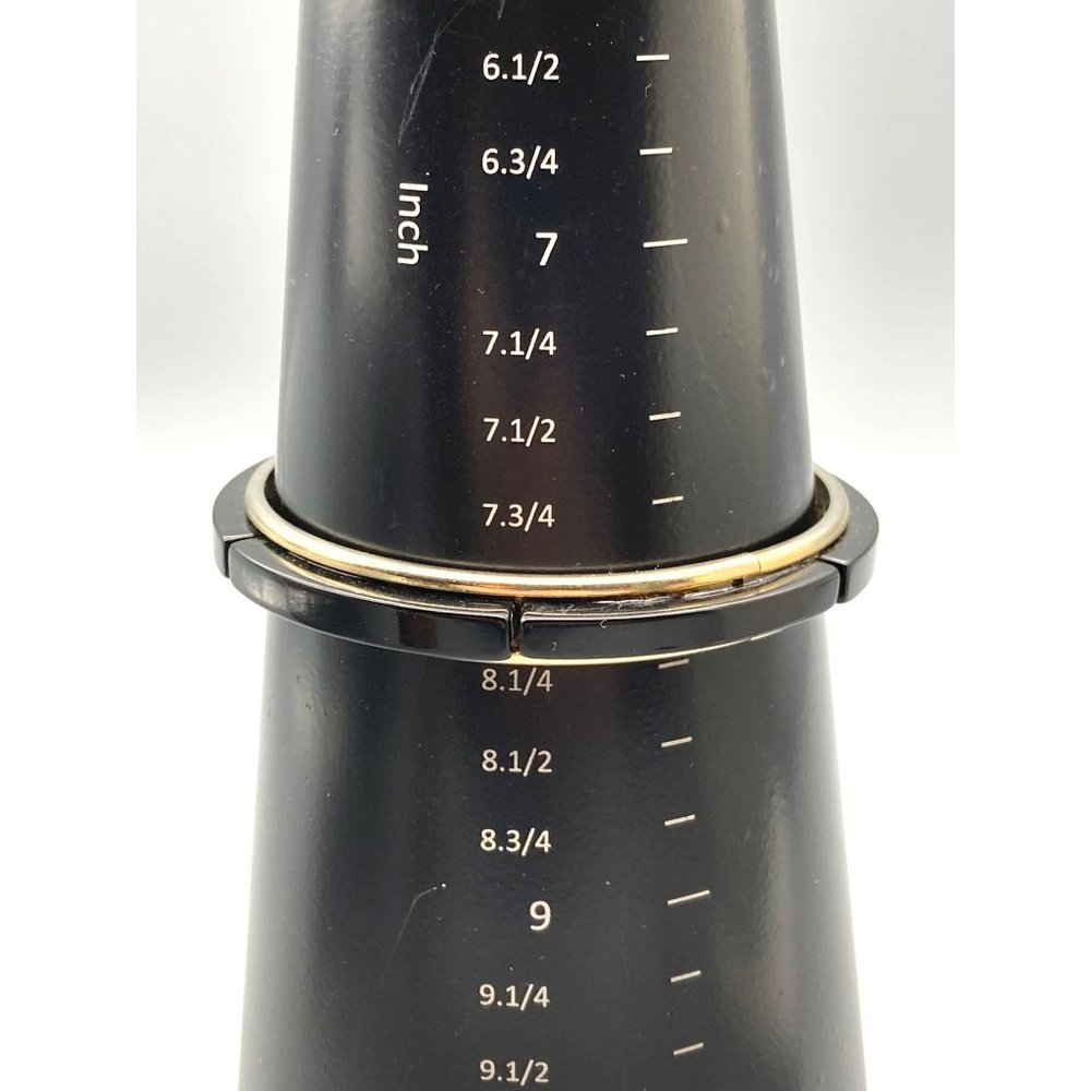 Vintage Bangle With Segmented Lucite Blocks On Go… - image 5